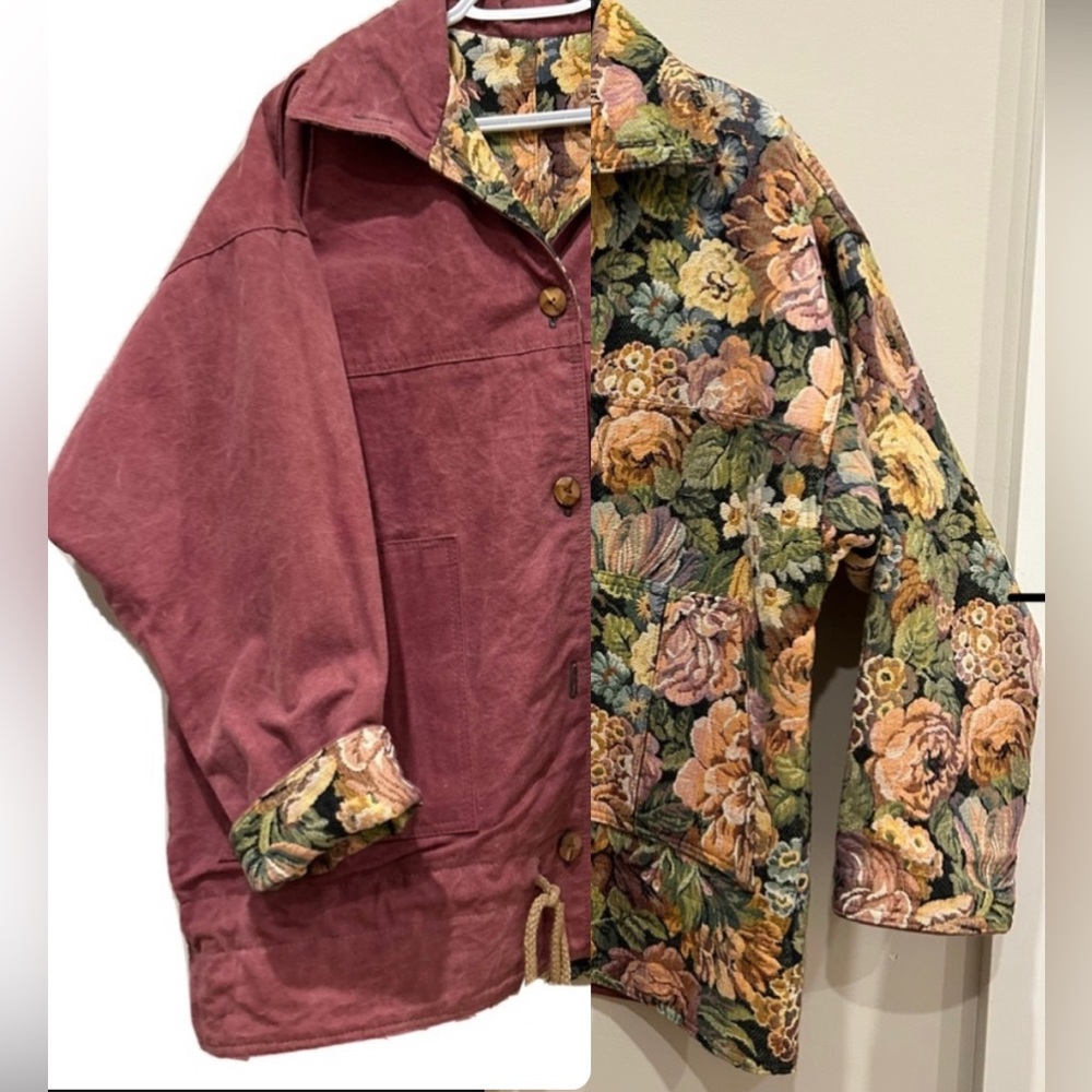 Berry Ellen Tapestry Jacket | Floral Print | 90s Reversible Jacket